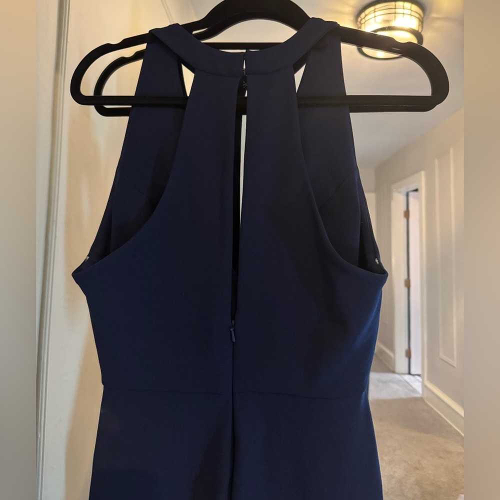 Jenny Yoo Margot bridesmaid dress V Neck A Line, Slit, Keyhole Back Navy size 2 - Picture 11 of 16
